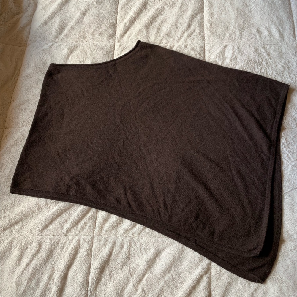 Brown cashmere poncho